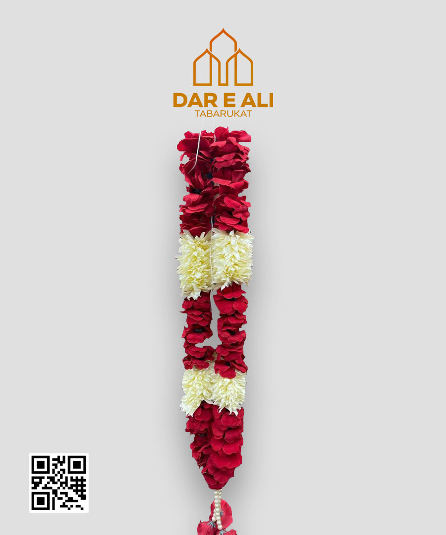 Red & White Flower Mala