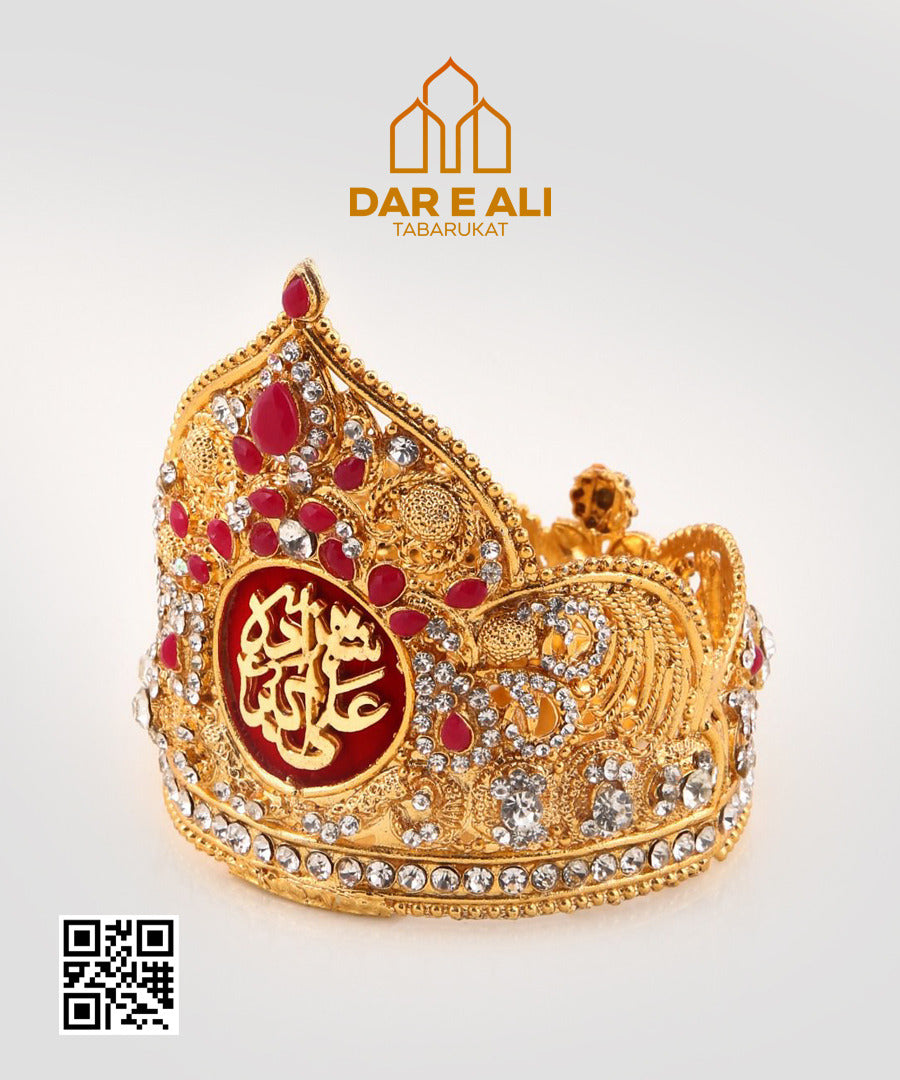 Shahzada Ali Akbar (as) Kashi Gold Tajj With Stone Work