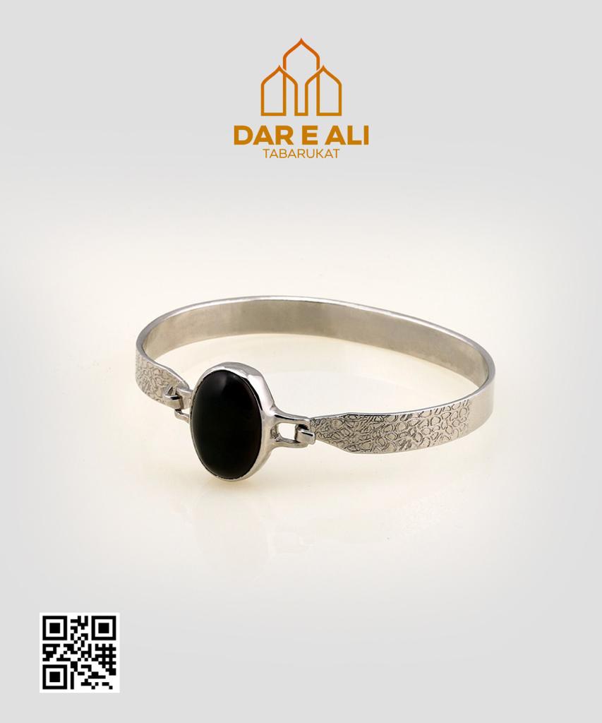 Handmade Silver Bracelet Kara with Gemstone